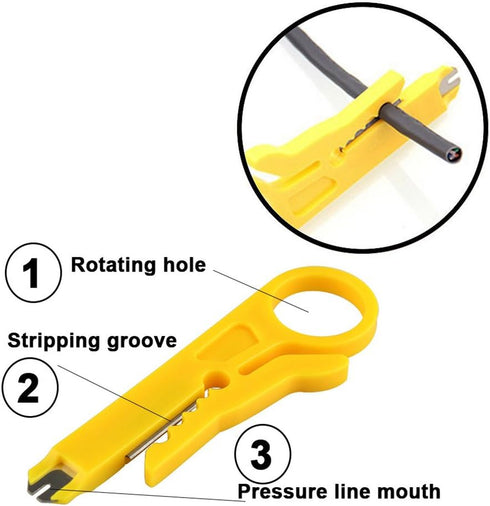 Maxmoral 2-Pack Mini Wire Stripper Cutter,Impact Punch Down Tool,SK Manganese Steel 110 Blade for Network Wire Cable,Keystone Jack RJ45 Ethernet M...