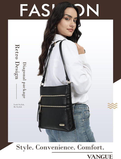 Crossbody Bags for Women, Medium Size Zipper Pocket with Adjustable Strap Crossbody Purse...