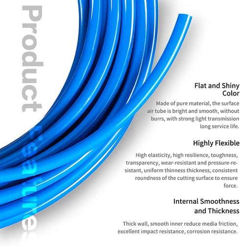Pneumatic Tubing Blue PU Air hose Pipe Tube Kit 5/32 inch or 4mm OD 2.5mm ID 39.4ft/12 Meter for Air Line or Fluid Transfer...