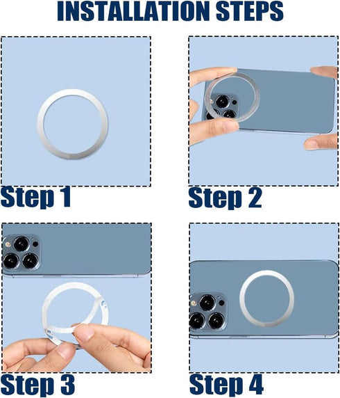 8PCS Universal Metal Rings Sticker, 3M Adhesive Phone Case Cover, Adapter Rings for Magnetic Wireles Phone Grip, Ultra Thin Car Charger Conversion...