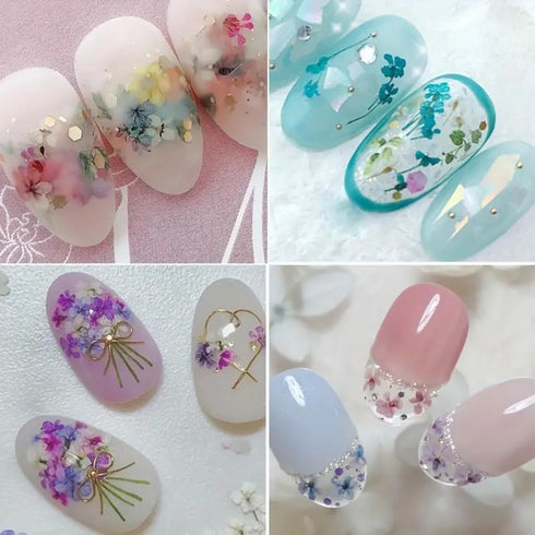 3D Dried Flower for Nails, Flower Nail Art Stickers 1Box Mixed Dried Flowers for Nail Art Resin DIY Crafts Natural Real Dry Flower Decals for Spri...
