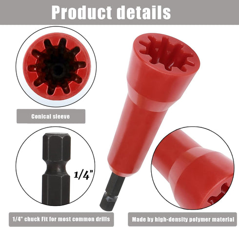 Wire Twisting Tool, Spin Twist Wire Connector Wire Nut Driver, Socket Wire Twisting Spinner with 1/4" Chuck for Drill and Wire Connector Driver Re...