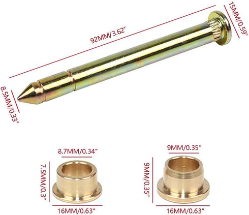 MOTOKU Car Door Hinge Pins & Pin Bushing Front Both Door Kit for Ford F150 F250 F350 Bronco...