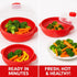 Microwave Steamer for Vegetables, Fish, Poultry & Rice – BPA-Free Healthy Oil-Free Cooking Container – Red – Dishwasher & Freezer Safe...
