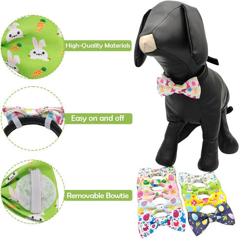 PET SHOW 10pcs Easter Day Small Dog Bow Ties for Medium Dogs Puppies Rabbit Cat Detachable Bowties with Elastic Bands Attach to Collar Pet Groomin...