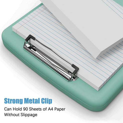 Hongri Plastic Clipboard with Storage, Folder Nursing Clipboard Side Opening, Heavy Duty Clips, Slim Clipboard Storage Box, Light Weight, Smooth W...