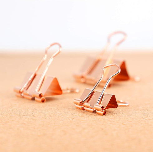 Binder Clips Paper Clamps, Assorted Sizes Set (Small, Medium, Large) for Office School and Home Supplies (Rose Gold)...