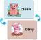 Cute Cartoon Animal Clean Dirty Dishwasher Magnet, Refrigerator Washing Machine Magnet Double Sided Kitchen Reversible Dish Washer Sign, Apartment...