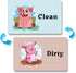 Cute Cartoon Animal Clean Dirty Dishwasher Magnet, Refrigerator Washing Machine Magnet Double Sided Kitchen Reversible Dish Washer Sign, Apartment...