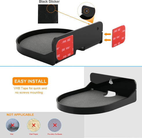 TXEsign 2 Pack 5.3”Small Floating Shelves Acrylic Hanging Shelf Adhesive & Screw Wall Mount Small Shelf for Bluetooth Speaker, Webcam, Action Figu...