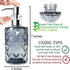 JASAI Diamond Design Glass Soap Dispenser with 304 Rust Proof Stainless Steel Soap Pump, 12 Ounce Kitchen Soap Dispenser for Bathroom, Hand Soap, ...