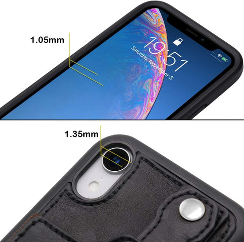 TOOVREN Case for iPhone XR Wallet Case with Strap Card Holder Case for Xr iPhone Case Protective Cover with Stand Wallet Leather PU Adjustable Det...