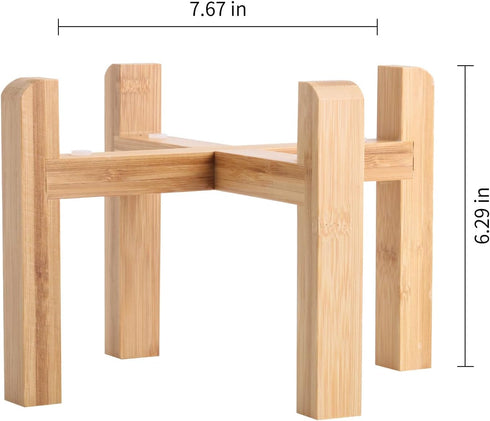 Elevated/Raised Dog Bowl Wood Stand for Medium Large Breed,7.67 in Wide Dog Food Water Dish Holder, Non Slip Modern Cute Porcelain Pet Bowl Stand ...
