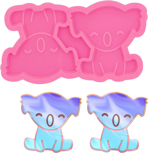 3 Pcs Badge Reel Resin Silicone Mold Baby Cow & Elephant Shape Epoxy Resin Casting Mold for Jewelry and Pendant Making DIY Crafts ID Badge Holder ...