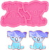 3 Pcs Badge Reel Resin Silicone Mold Baby Cow & Elephant Shape Epoxy Resin Casting Mold for Jewelry and Pendant Making DIY Crafts ID Badge Holder ...