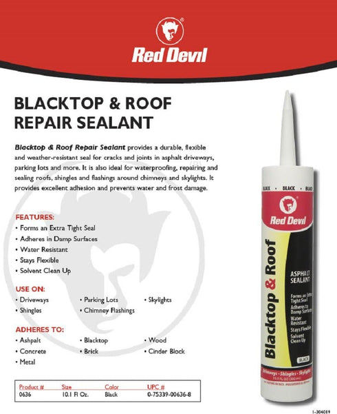 Red Devil 0636 Blacktop and Roof Repair Sealant, Pack of 1, Black...