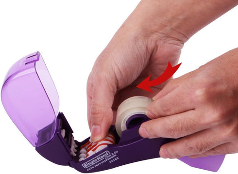 Eagle Automatic Tape Dispenser, Tape Gun, Single Handheld Design, Free 1 Roll of 0.5 Inch (12 mm) and 1 Roll of 0.75 Inch (19 mm) Tapes (Purple)...