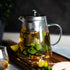 Glass Teapot with Removable Stainless Steel Infuser (32oz / 950ml) - High Borosilicate, Stovetop & Microwave Safe, Heat-Resistant Tea Kettle - Blo...