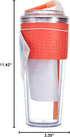 Copco Lock-n-Roll Double Wall Tritian Spill-Proof Tumbler with Soft Grip Sleeve and Patented Flip Up Straw, 20-Ounce, Coral...