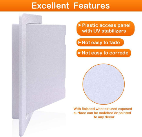 Suteck Plastic Access Panel for Drywall Ceiling 4 x 6 Inch Reinforced Plumbing Wall Access Doors Removable Hinged White...