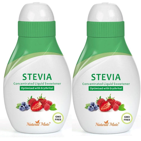 Stevia Concentrated Liquid Sweetener (Optimized with Erythritol) 1.33 FL OZ (37 mL) – 2 Pack...