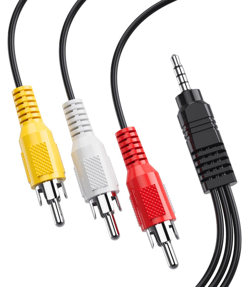 Av Cable,Camcorder Av Cable, 3.5mm to RCA Camcorder Handycam AV Audio Video Output Cable for TV,Camcorder,Smartphones,MP3, Tablets,Speakers,Home T...