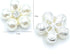 10pcs White Flat Back Pearl Flower Rhinestone Buttons Bulk for DIY Craft Jewelry Charms Wedding Embellishments Clothes Accessory 22x21mm...