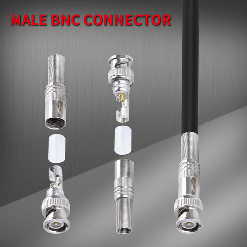 DAIERTEK 24pcs RG59 RG6 BNC Connectors Male Solderless BNC Compression Connector Screw On Coaxial Terminal for CCTV Security Surveillance Camera C...