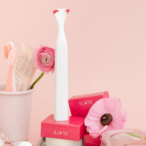 Slate Flosser Refills - 20 Pink Floss Heads | Reusable Woven Floss, Floss without PFAS & Unwaxed Dental Floss | Slate Flosser Floss Refill | inclu...