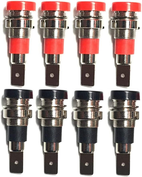 Black and Red 4mm Banana Jack Socket Female Adapter Panel Mount Binding Post for 4mm Banana Plug Connectors(8Pcs)...