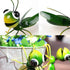 Cruis Cuka Metal Yard Art Garden Decor Cute Grasshopper Lawn Ornament Hanging Wall Sculpture - Set of 2...
