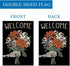 Halloween Garden Flag 12x18 Inch Double Sided Welcome Skull Flower Skeleton Gothic Spooky Halloween Decorations Outdoor Garden Flag Burlap for Sea...