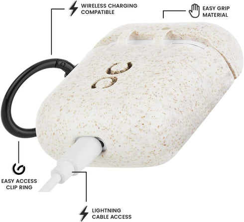 Case-Mate Protective AirPod Case Cover, Soft Silicone Cover with Keychain Ring for Men and Women, Compatible with Apple AirPods Series 1 & 2, Fron...