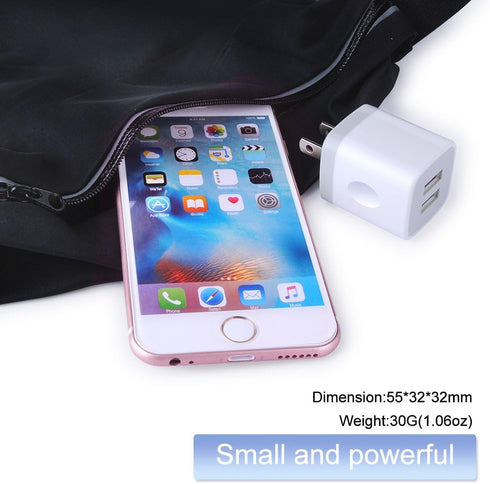 USB Wall Charger, Charging Adapter 3Pack 2.1A Dual Port USB Wall Charging Plug Block Head Box Travel Charger Cube Compatible iPhone 16 15 14 13 12...