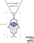 Evil Eye Hamsa Hand Necklace 14k Gold Plated Third Eye White Blue Cz Womens Pendant Necklace...