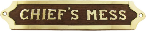 Treasure Gurus Chiefs Mess Brass Door Sign Maritime Ships Plaque...