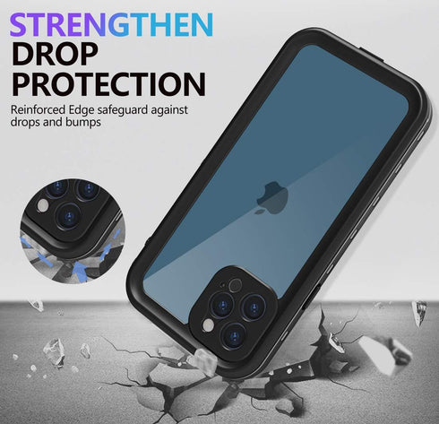 Waterproof Case Designed for iPhone 12 Pro 6.1 inch,Full Body Sealed Cover with Built in Screen Protector,IP68 Waterproof Shockproof Clear Rugged ...