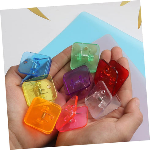 STOBOK 14pcs Transparent Folder Decorative Binder Decked Accessories Black Binder Metal Paper Clamps Utility Paper Clamp Plastic Paper Clamp Work ...
