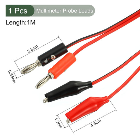 YOKIVE Test Leads, Multimeter Banana Plug to Alligator Clip Test Cable | Testing Electronic Work, Great for Laboratory Test Work (Red, Black, 1M)...