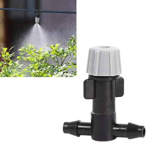 20pcs 3 Way Atomizing Nozzle, Adjustable Misting Drippers Connector Emitter Drip System with 4/7 Joint for Patio Lawn Greenhouse Vegetable Irrigat...