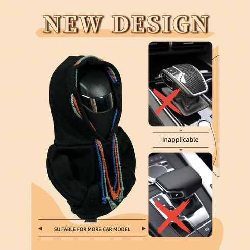 Gear Shift Cover,Gear Shift Hoodie, Universal Car Shift Knob Hoodie, Mini Hoodie for Car Shifter, Automotive Interior Cute Gadgets, Black car acce...