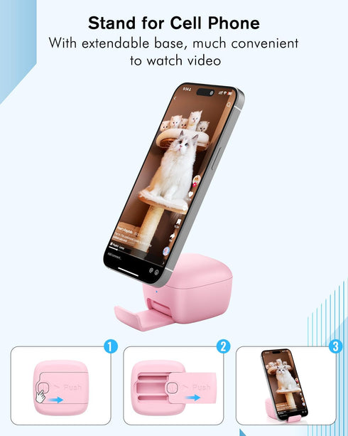 Remote Scrolling Ring for TikTok, 2-in-1 TIK Tok Scroller Ring with Phone Holder, Wireless Page Turner for iPad/iPhone Ebook Reading, Photo Taking...