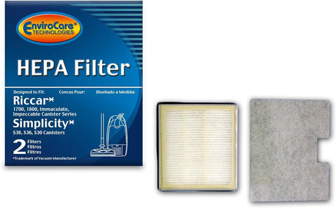 EnviroCare Replacement HEPA Vacuum Cleaner Filter Designed to Fit Riccar Immaculate & Impeccable RF17, 1800 + 1700. Simplicity S30, S36, S38 Canis...