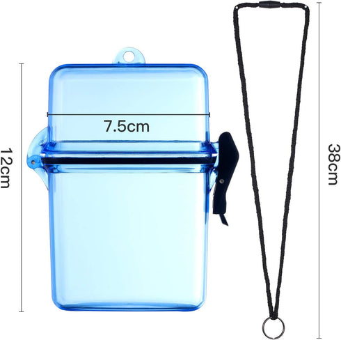 Outus 3 Pieces Waterproof Case ID Card Holder with Floating Sports Case Locker with Hanging Ring and Rope (Clear Gray Blue,4.72 x 2.95 x 1.57 Inch...