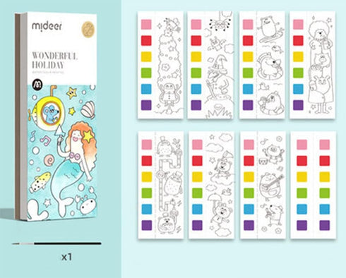Watercolor Painting Books for Beginners, Wonderful Holiday Style Kids Student DIY Toy Art Supplies, Hours of Painting Fun for Children, Great to K...