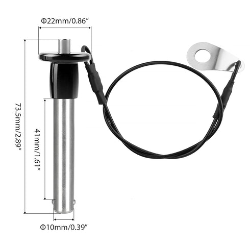 Quick Release Pin 0.39 Inch Diameter,304 Stainless Steel Ball Locking Pin with Push Button Round Handle Lanyard Usable Length 1.61" (10mm x 41mm)...