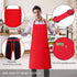 1 Pack Bib Aprons with 2 Pockets Cooking Chef Kitchen Apron for Women Men, Red...