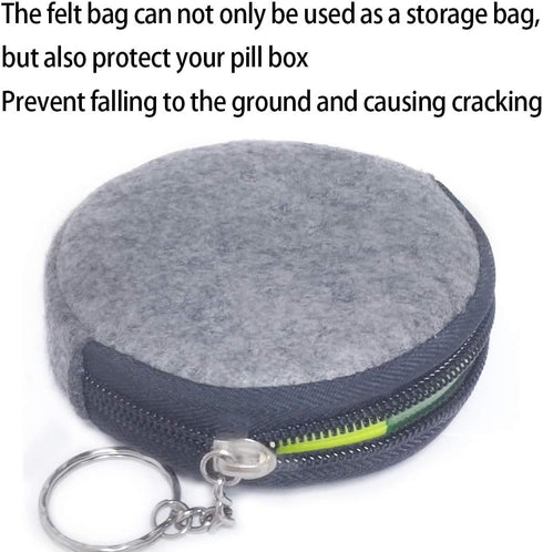 4PCS INVODA Pill Cases Weekly Pill Organizer 7 Day Pill Box with 1Pcs Felt Storage Pouch Small Cute Pill Container...