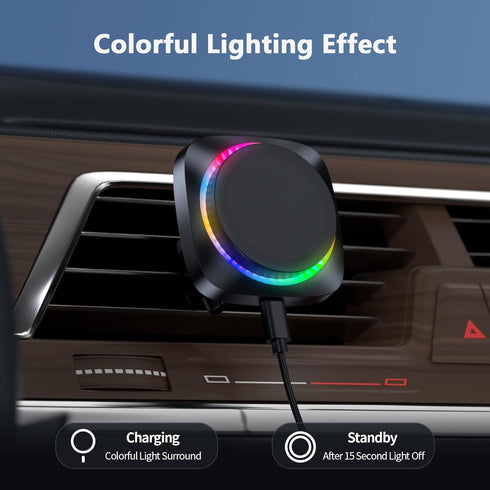 Magnetic Wireless Car Charger Mount Mag Safe Car Charger for iPhone 14/13/12 Series Phones Charging Air Vent Magnet Car Phone Mount Holder for Cas...