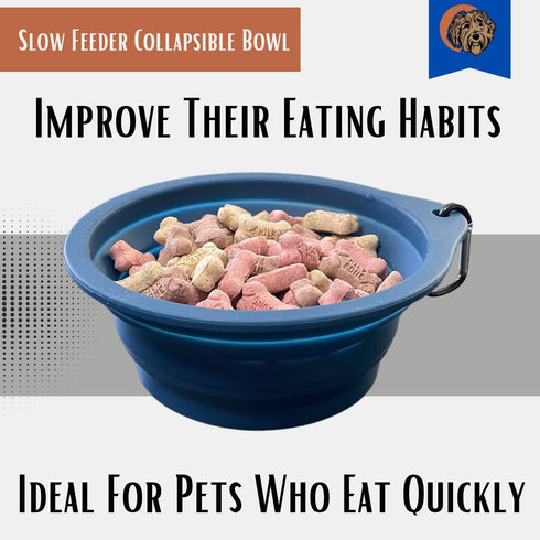 Tito's Closet 2-Pack Collapsible Dog Bowls - Blue, 20 Ounces - Travel Dog Water Bowl, Dog Bowl Slow Feeder, Dog Travel Essentials for Pet Parents ...